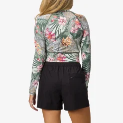 Crest Crop Long Sleeve Surf Shirt UPF 40