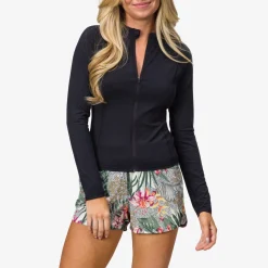Crest Zip Up Long Sleeve Surf Shirt UPF 40